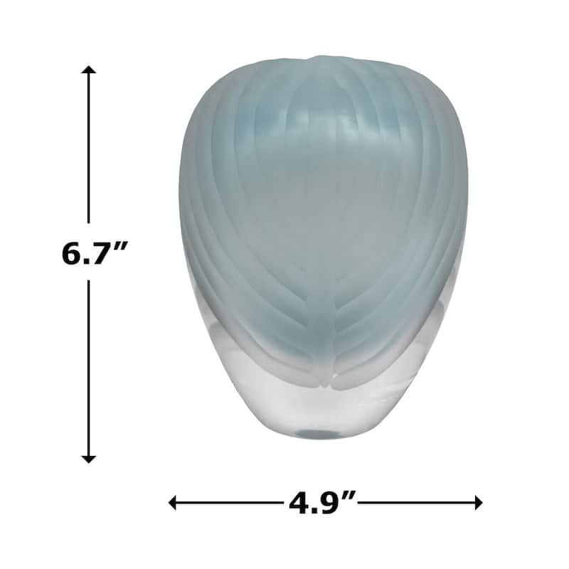 7" High Premium Contemporary Glass Vase in Light Blue