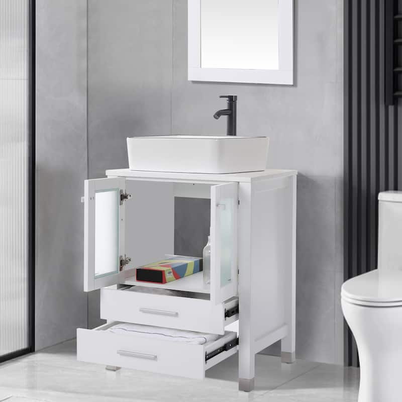 24" Bathroom Vanity with Sink Set Storage Cabinet Combo