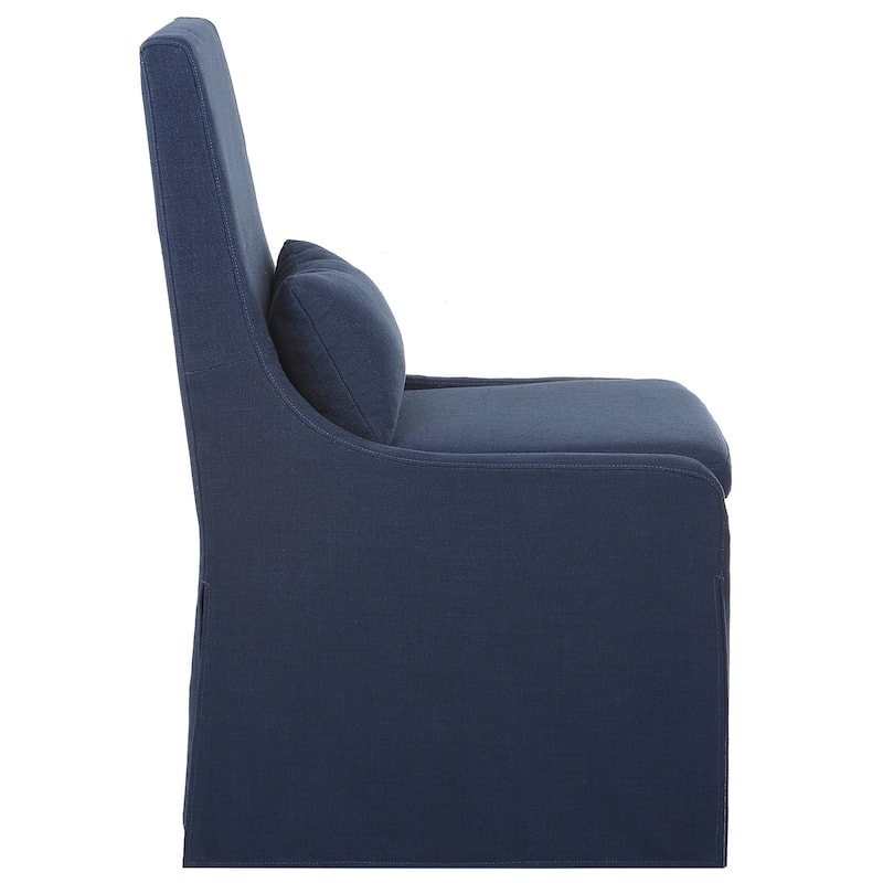 Plush Cushion Seat Armless Chair - 39.5" - Denim Blue