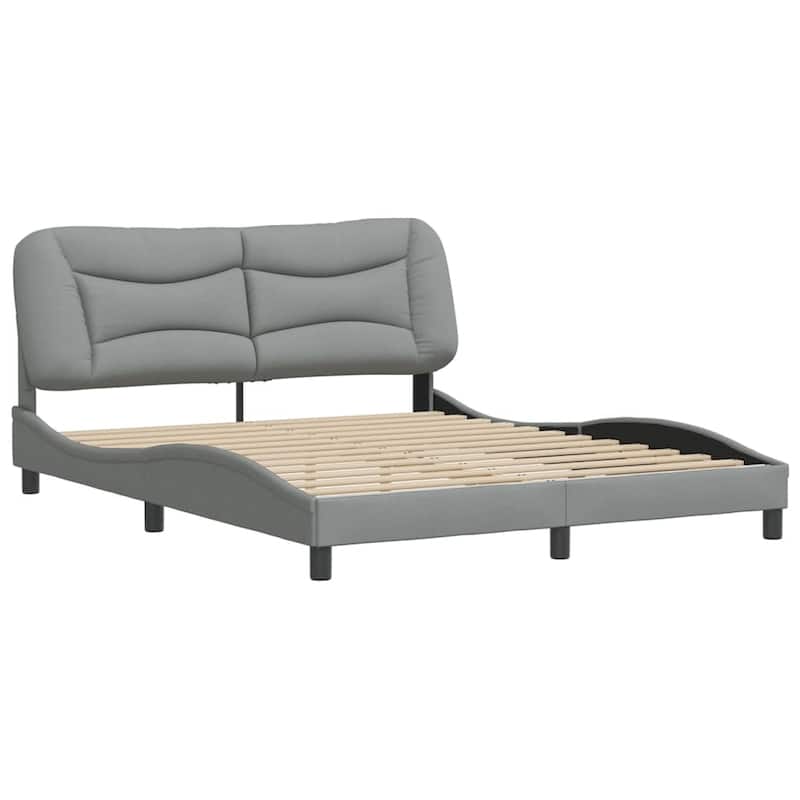 vidaXL Bed Frame without Mattress "Hvar" Light Gray Fabric