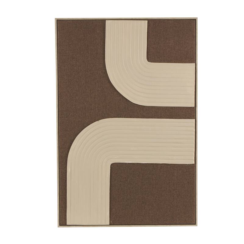 Polyester Geometric Living Room Framed Wall Art with Tan Layered Arches - Brown - Roche River Decor - Brown