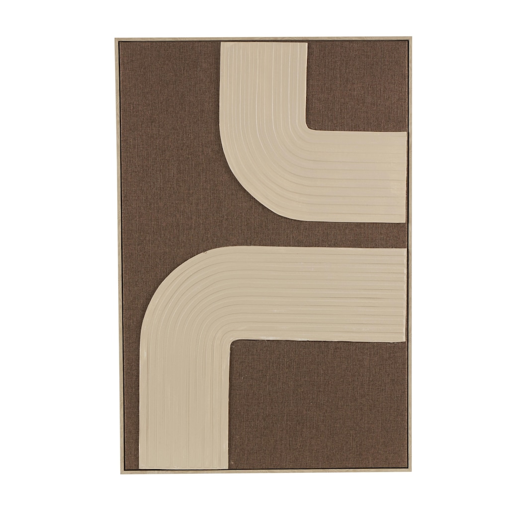 Polyester Geometric Living Room Framed Wall Art with Tan Layered Arches - Brown - Roche River Decor