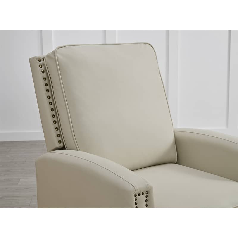 Spruce & Spring Alston Push Back Recliner Chair with Nailhead Trims for Living Room