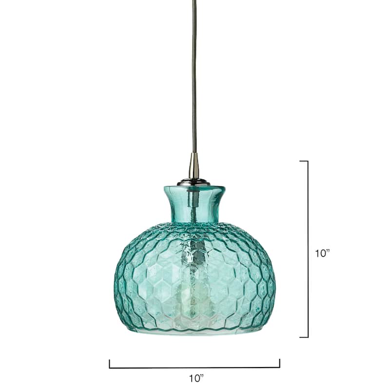 Alden Décor Honeycomb 1-Light Glass Pendant