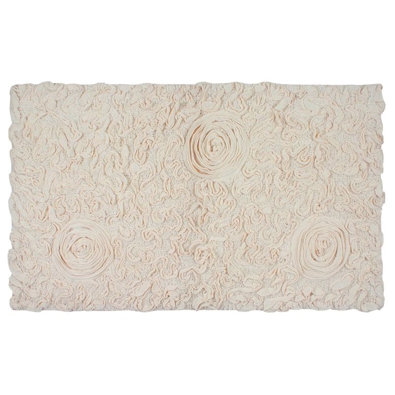 Bell Flower Bathroom Rug, Cotton Soft, Water Absorbent Bath Rug, Non Slip Shower Rug Machine Washable 24"x40" Rectangle
