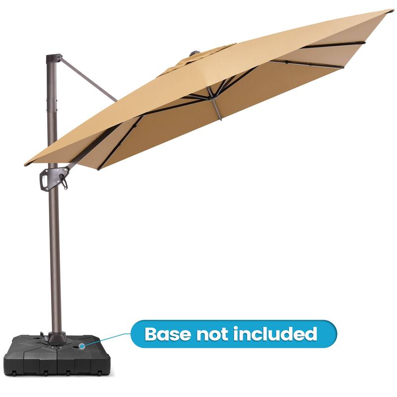 11 x 9 FT Rectangle Outdoor Premium Patio Cantilever Offset Umbrella