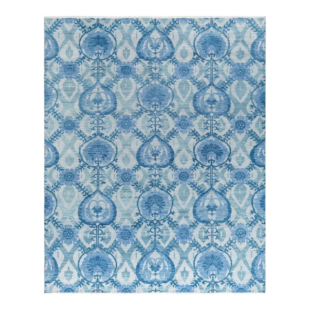 Modern One-of-a-Kind Handmade Area Rug - Gray, 7' 10" x 9' 10" - 7' 10" x 9' 10"