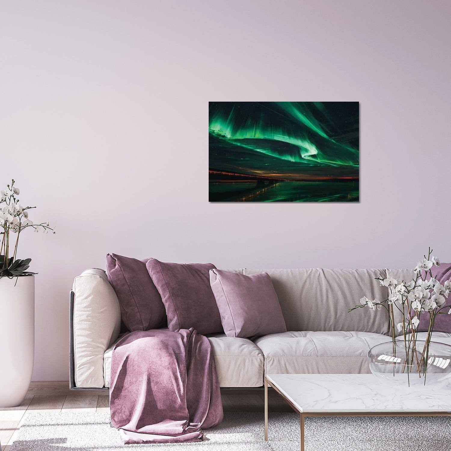 Northern Lights Print On Acrylic Glass by Alena Aenami Bed Bath