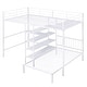 preview thumbnail 9 of 14, Full Over Twin Metal Bunk Bed with Built-in Desk and Shelves,Minimalist Design