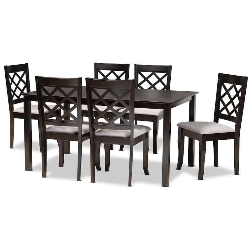Verner Modern and Contemporary 7-Piece Dining Set - Grey