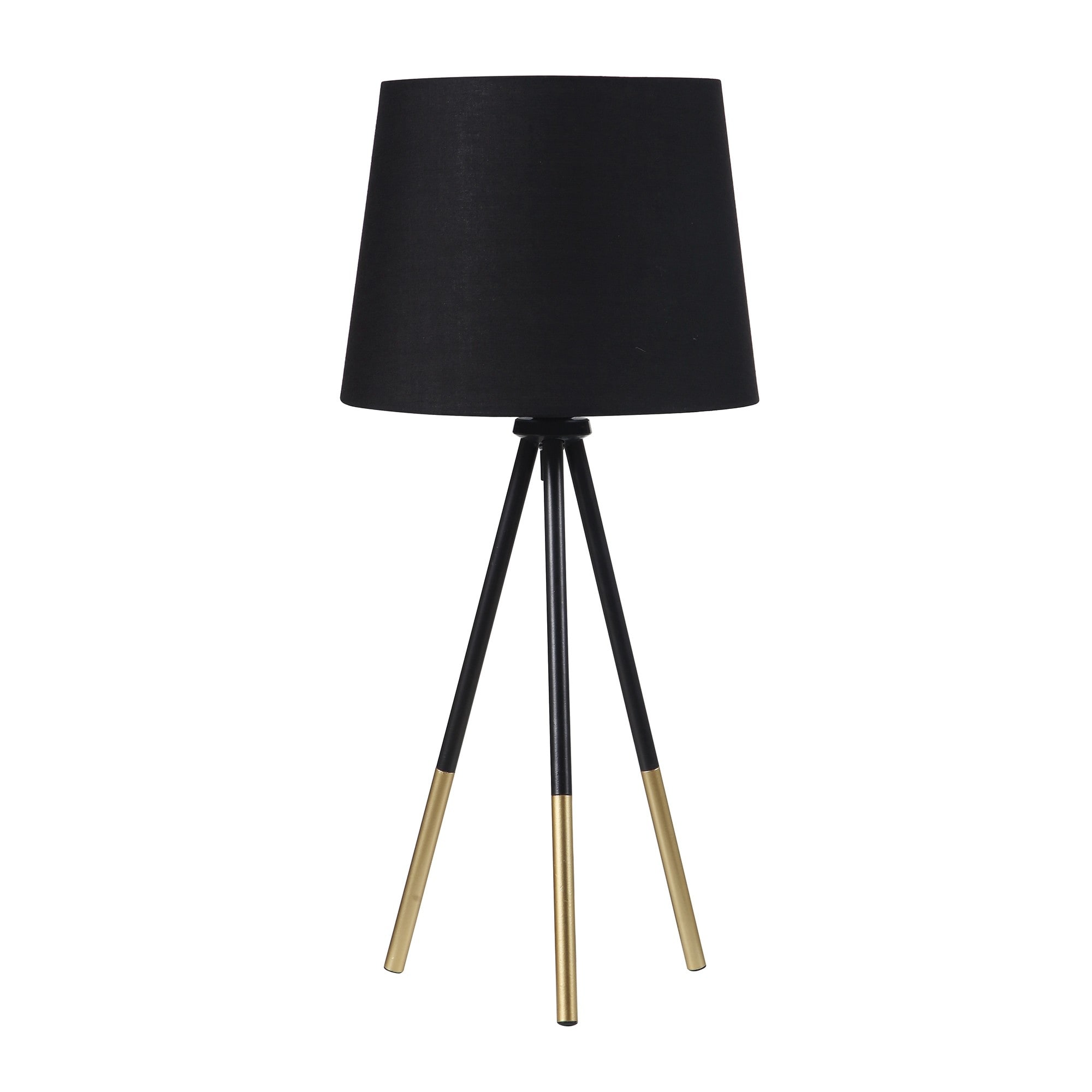 black and gold tripod table lamp