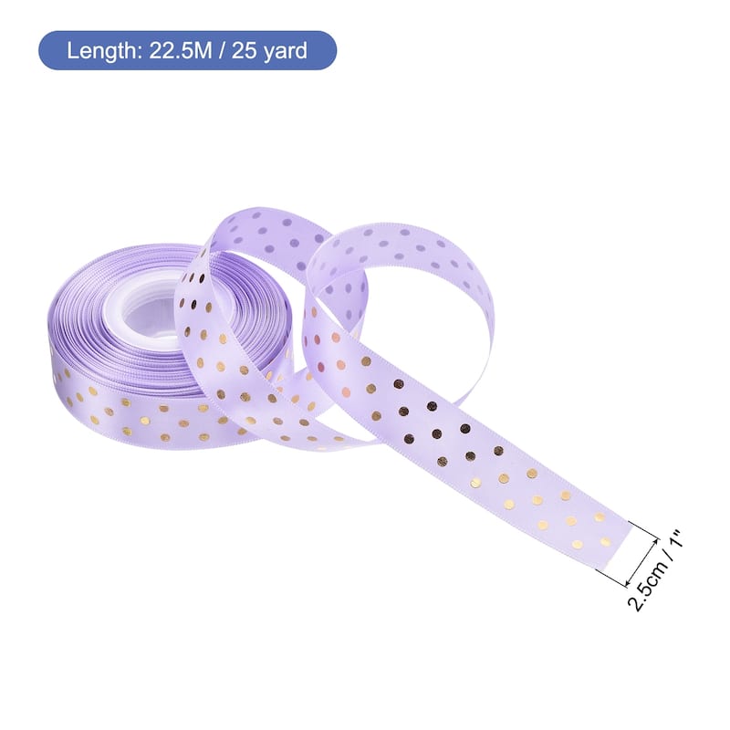 Grosgrain Ribbons 25 Yards Ribbon Bow Decoration for Craft - Light Purple - 25 Yards x 1 Inch