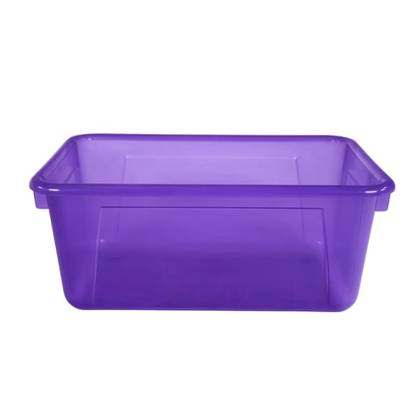 School Smart Translucent Cubby Bin, Small, 12 x 8 x 5 Inches, Candy Violet