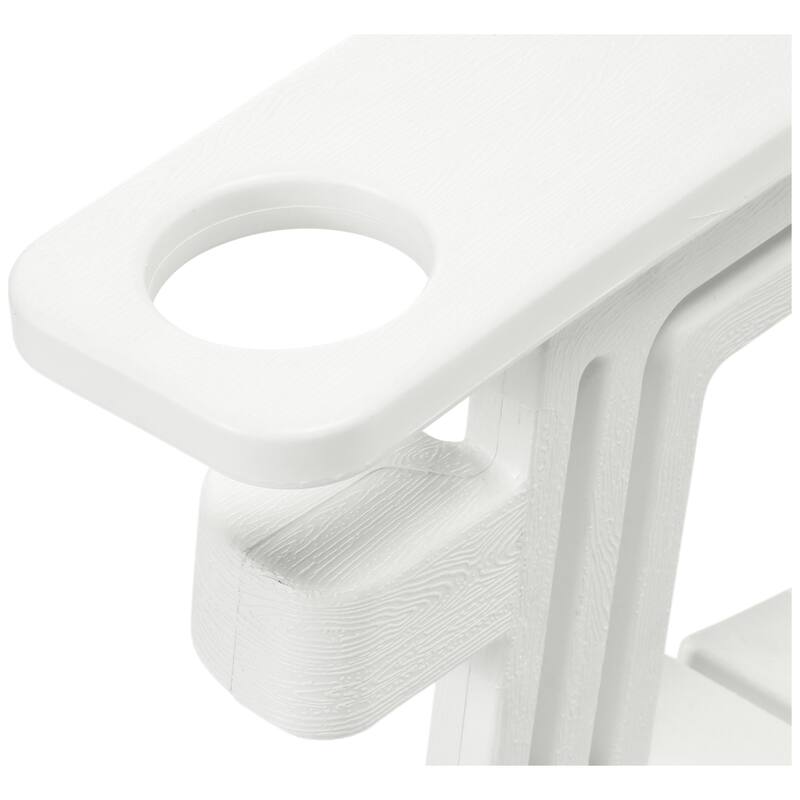 Polytrends Coastline Outdoor Poly Adirondack Chair Set with Connecting Tray & Cup Holder