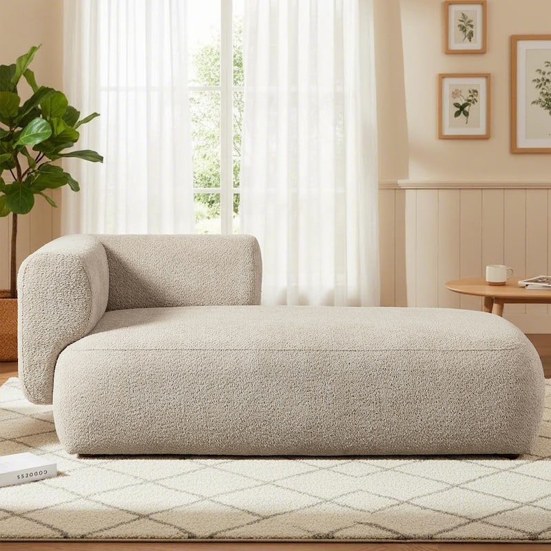 Upholstered Chaise Lounge, Quick assembly and maintenance - Camel