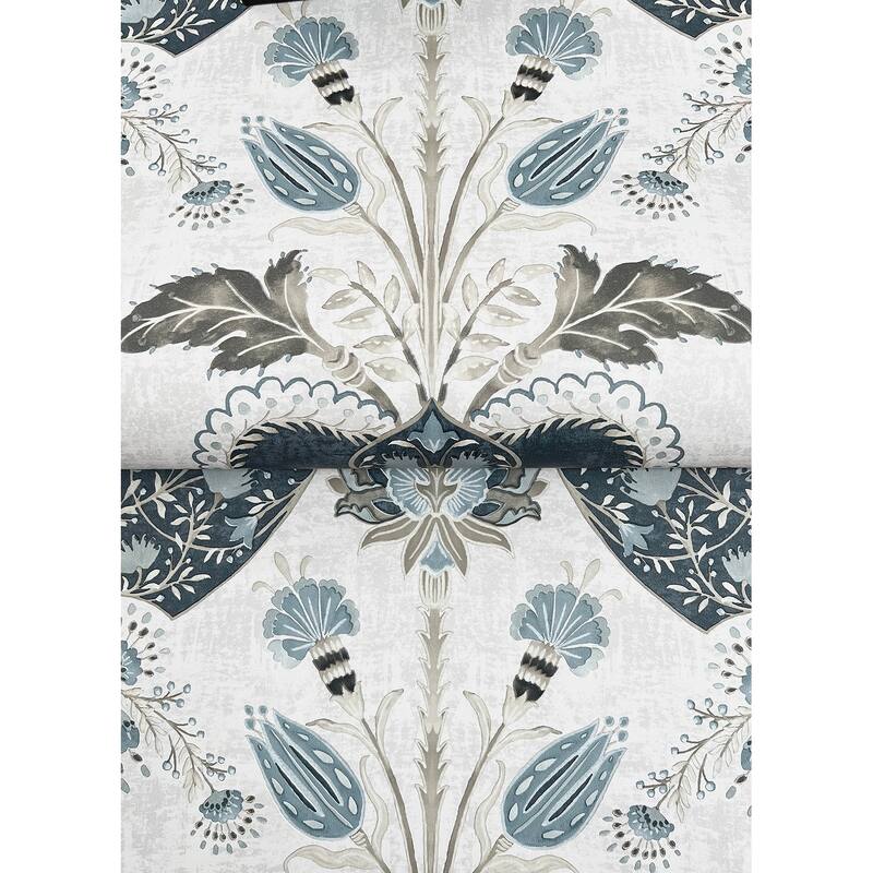 A-Street Prints Auden Dark Blue Floral Grandeur Wallpaper