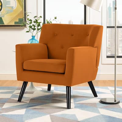 Velvet Accent Chair Upholstered Tufted Armchair, Set of 2 - 30.71" H x 28.35" W x 27.56" D