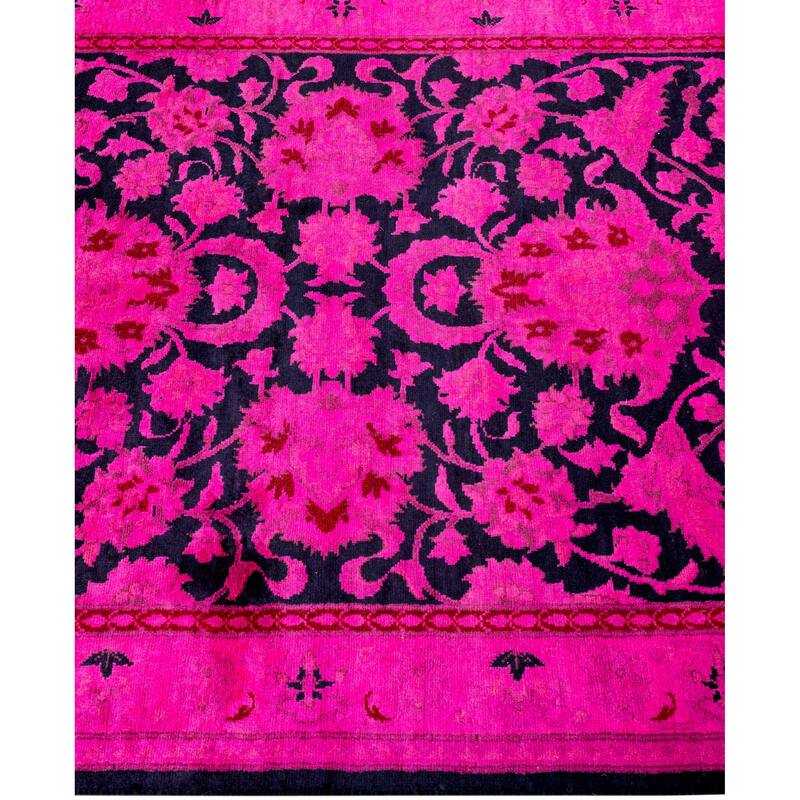 Overdyed One-of-a-Kind Hand-Knotted Area Rug - Pink - 2' 6" x 12' 8"