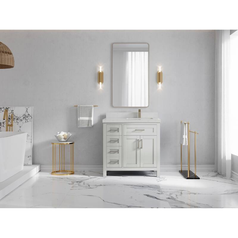 Willow Collections 36 in. W x 22 in. D Cambridge Right Offset Sink Bathroom Vanity with Countertop