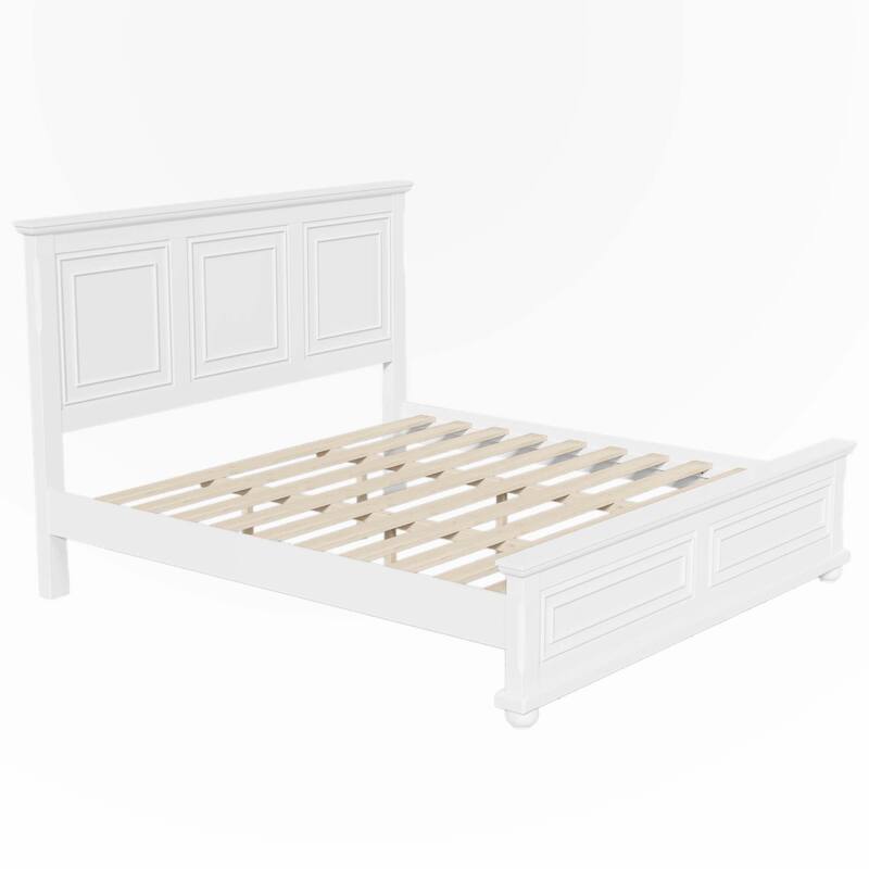 Traditional Town and Country Style Pinewood Vintage King Bed