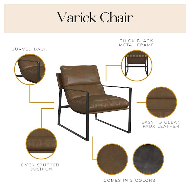 Cortney's Collection Varick Faux Leather Accent Chair