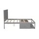 preview thumbnail 14 of 13, Rustic Full Size Platform Kids Bed Frame with 2-Drawers, End Shelf, Solid Wood Frame for Bedroom, No Box Spring Required, Grey