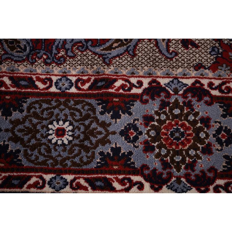 Red Kashan Turkish Area Rug Machine Made Floral Carpet - 9'7" x 12'7"