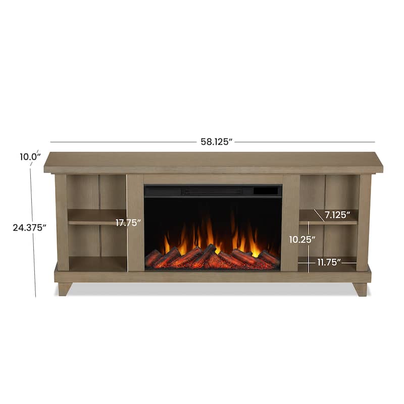Penrose 58" Slim Electric TV Stand Fireplace by Real Flame