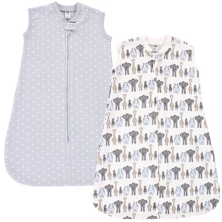 Hudson Baby Infant Boy Premium Quilted Sleeveless Sleeping Bag and Wearable Blanket, Royal Safari