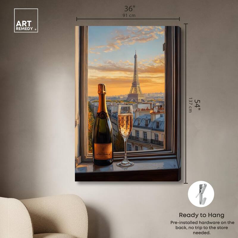 Classy Drink in Paris Canvas by Art Remedy, Gallery Wrapped