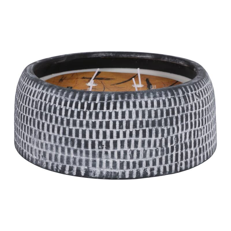 Decorative Textured Ceramic Neroli and Basil Scented Candle