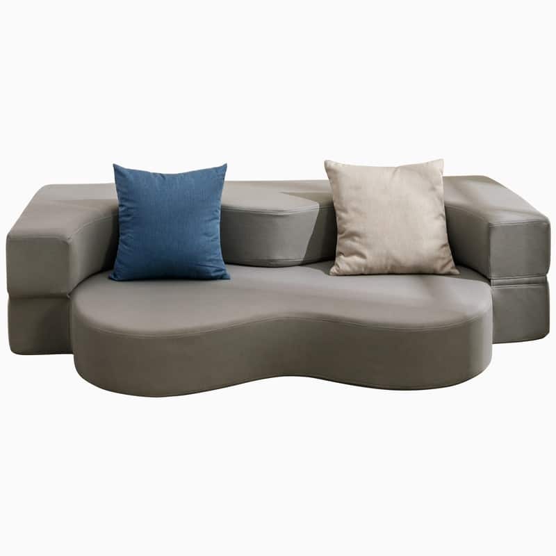 Mixoy Convertible Futon Sofa Bed, Foldable, Foam Folding Mattress Sleeper, Cloth Fabrics Floor Couch Lounge Sleeper Bed