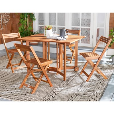 SAFAVIEH Arvin 5 Piece Outdoor Dining Table Set. - 43.3" W x 35.4" D x 29" H