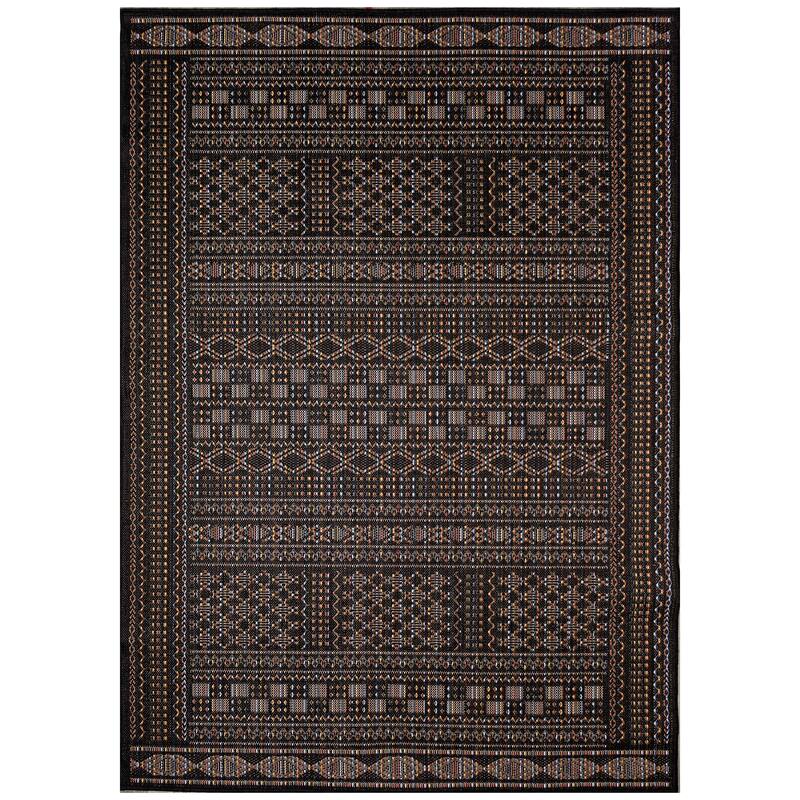 Liora Manne Avena Panel Stripe Indoor/Outdoor Rug - 1'11" x 7'6" - Midnight
