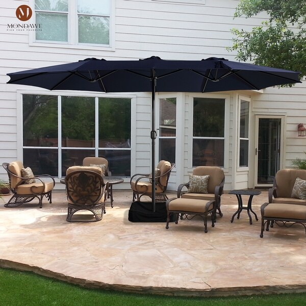 15ft Rectangular Patio Market Umbrella with Base On Sale Bed Bath Beyond 39888864