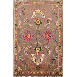 Brown Floral Kazak Oriental Foyer Rug Handmade Wool Carpet - 2'0" x 3'1 ...