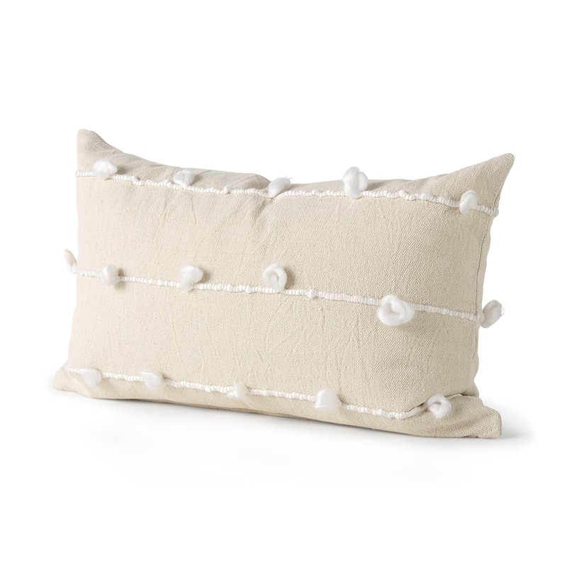 Clouds on Cream Canvas Pillow Cover - 13"H x 21"W x 1"D