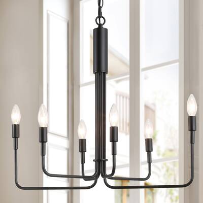 Modern Contemporary 6-Light Unique Candle Chandelier for Dining Room
