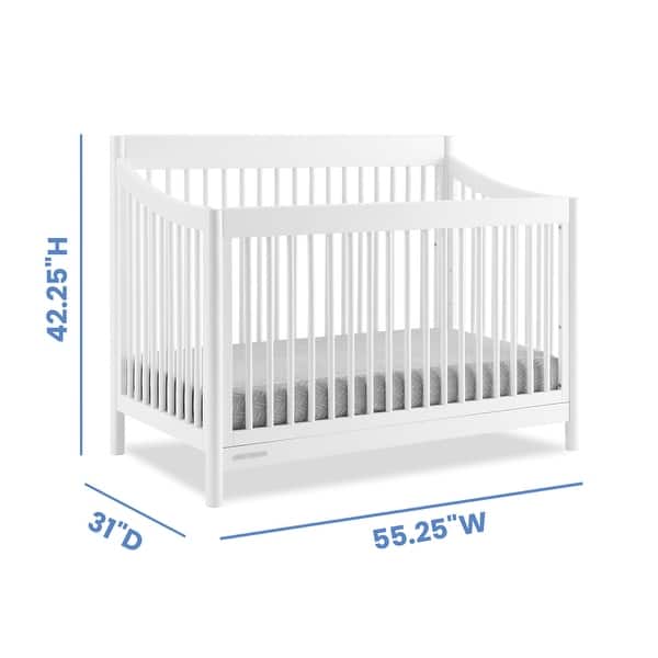 dimension image slide 3 of 4, Brooks 6-in-1 Convertible Crib - Greenguard Gold Certified