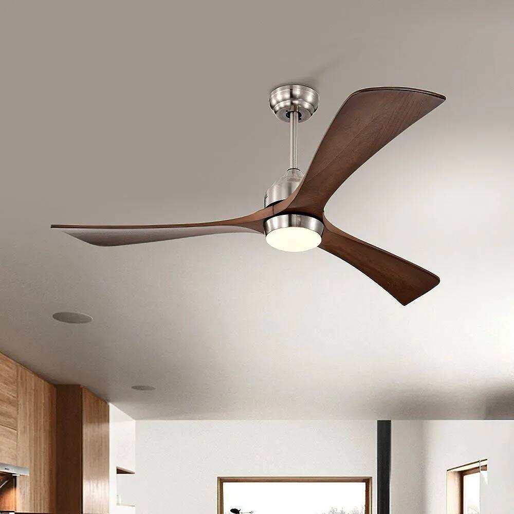 52" Ceiling Fan with Lights Remote Control,Quiet DC Motor 6 Speed Levels,Reversible Blades, for Patio Living Room, Bedroom