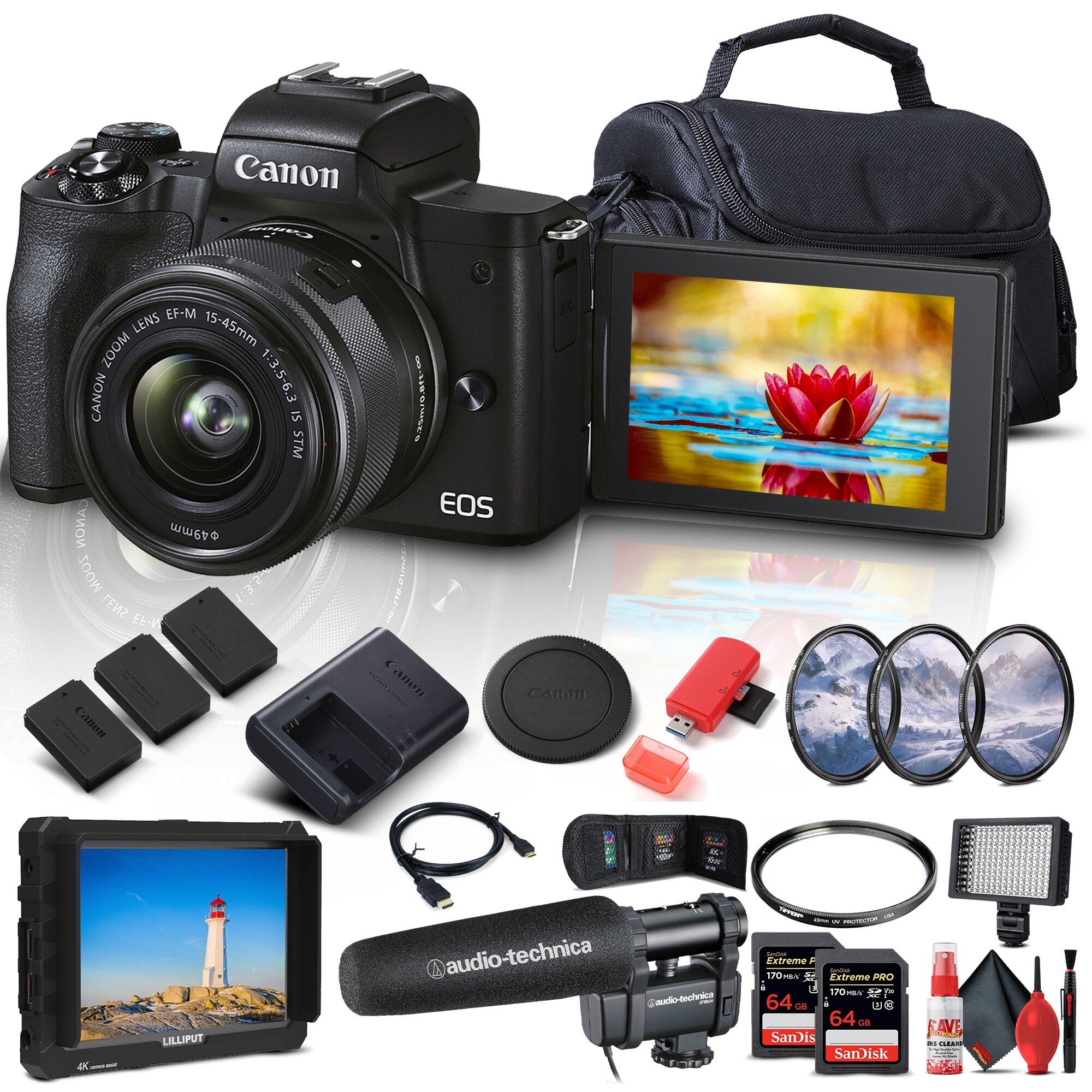 canon eos m50 mark ii mirrorless camera with 15 45mm lens 4728c006