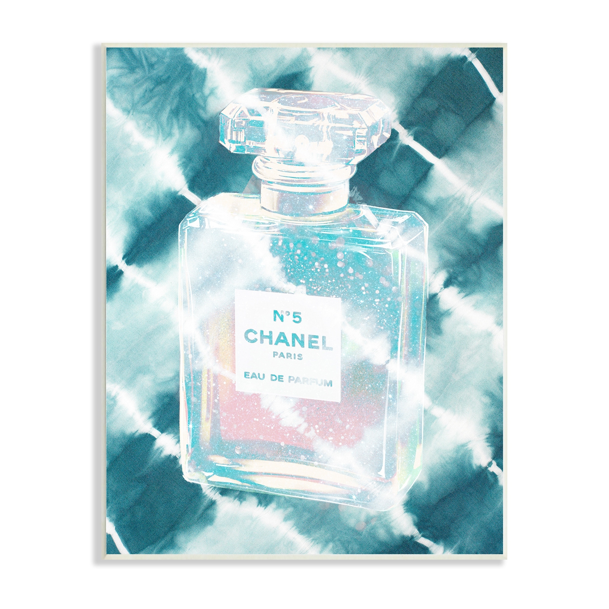 Stupell Aquamarine Perfume Bottle Summer Water Bubbles Tie Dye Background  Wood Wall Art - Blue - Bed Bath & Beyond - 35683101