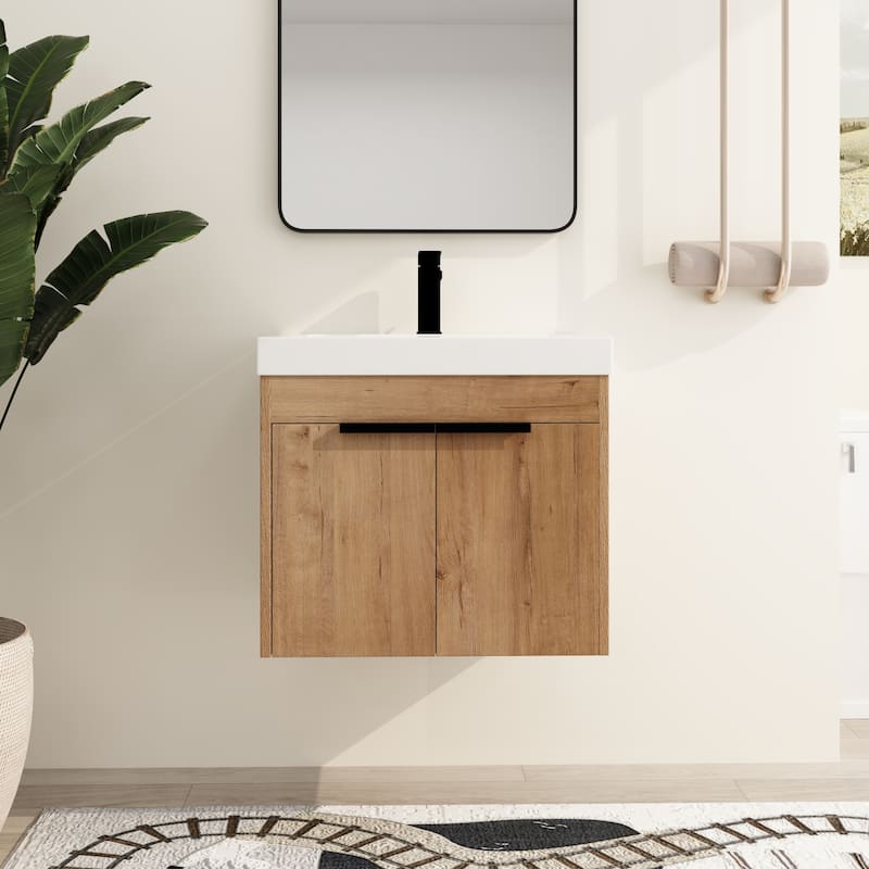 Beingnext 24"/30"/36" Bathroom Vanity with Sink, Floating Bathroom Vanity with 2 Soft Close Doors - 23.9"W x 18.2"D - IMO