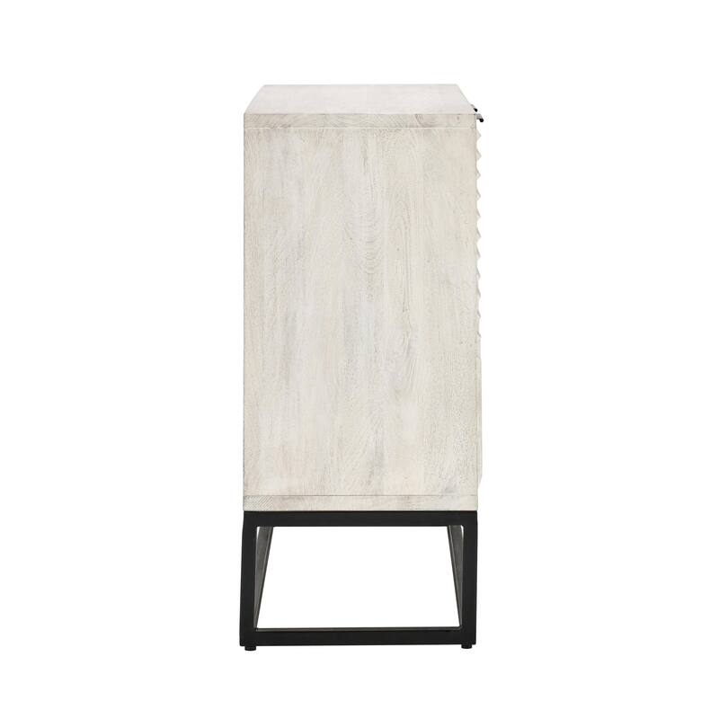 Classic Home Flint Two-Door Mango Wood Sideboard in Whitewash