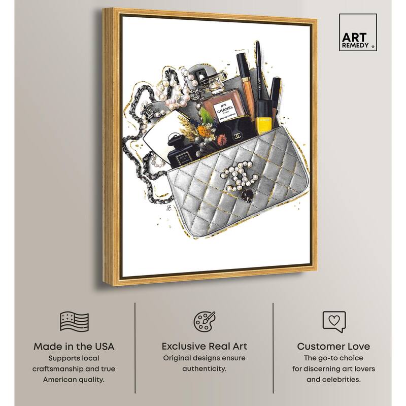 Grey Treasure Bag Canvas by Art Remedy