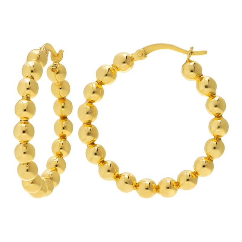 Victoria Townsend Gold Over Sterling Silver Bubble Hoop Earring