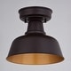 preview thumbnail 8 of 9, Cody Oil Rubbed Bronze and Light Gold Farmhouse Outdoor Flush Mount Ceiling Light - 10.25-in W x 8.75-in H x 10.25-in D