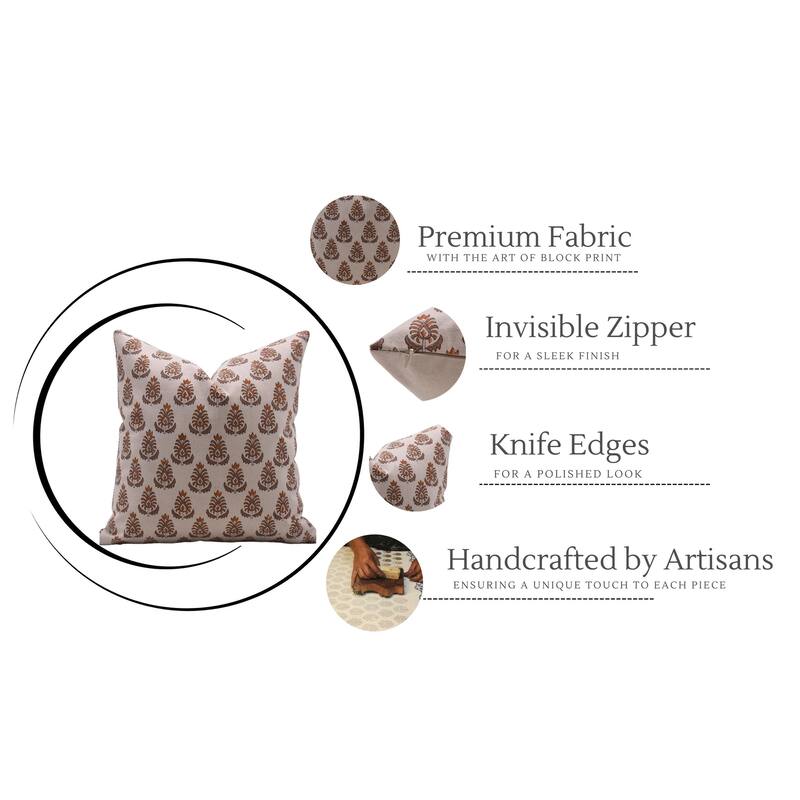 Fabdivine Cotton Bohemian Block print pillow Cover