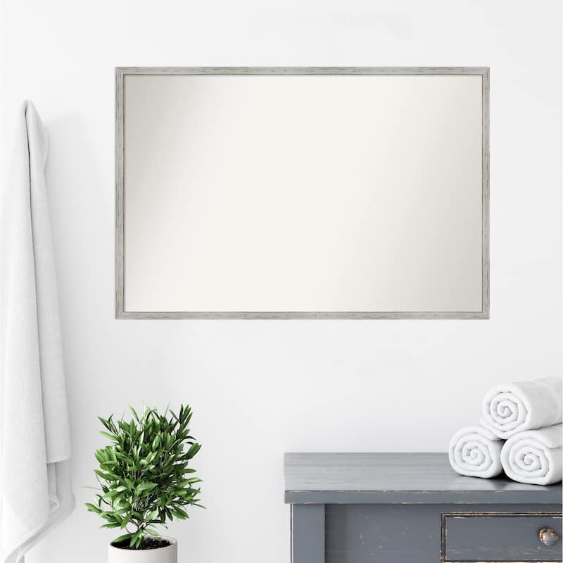Non-Beveled Bathroom Wall Mirror - Parlor White Frame
