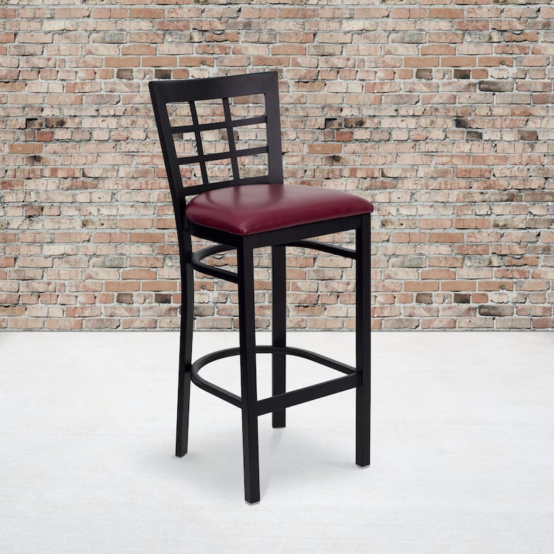 2 Pack Window Back Metal Restaurant Barstool